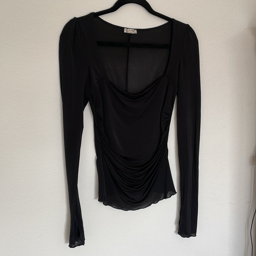 FREEPEOPLE long sleeve black top